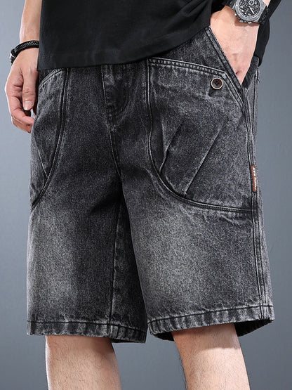Mens Washed Denim Workwear Shorts