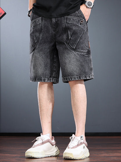 Mens Washed Denim Workwear Shorts