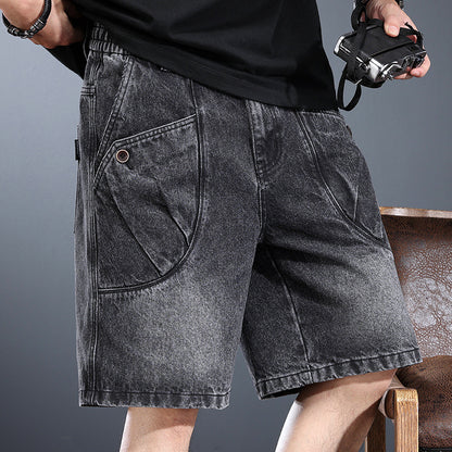 Mens Washed Denim Workwear Shorts