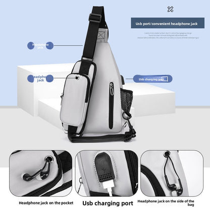 Mens Waterproof Oxford Cloth Crossbody Bag