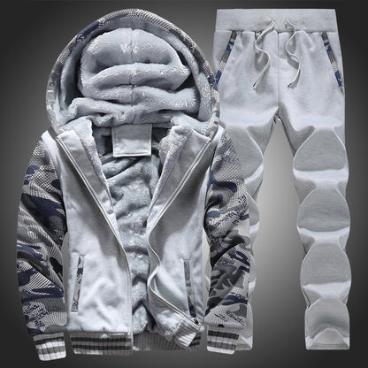 Mens Winter Fleece Lined Camouflage Sport Suit