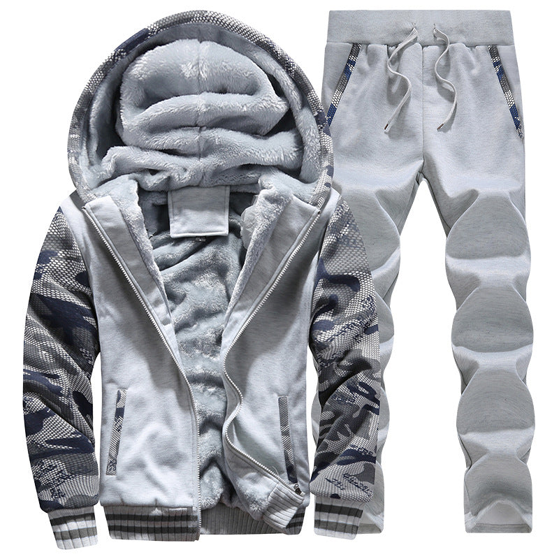 Mens Winter Fleece Lined Camouflage Sport Suit