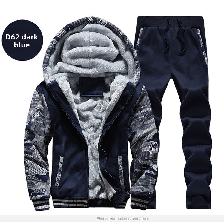 Mens Winter Fleece Lined Camouflage Sport Suit