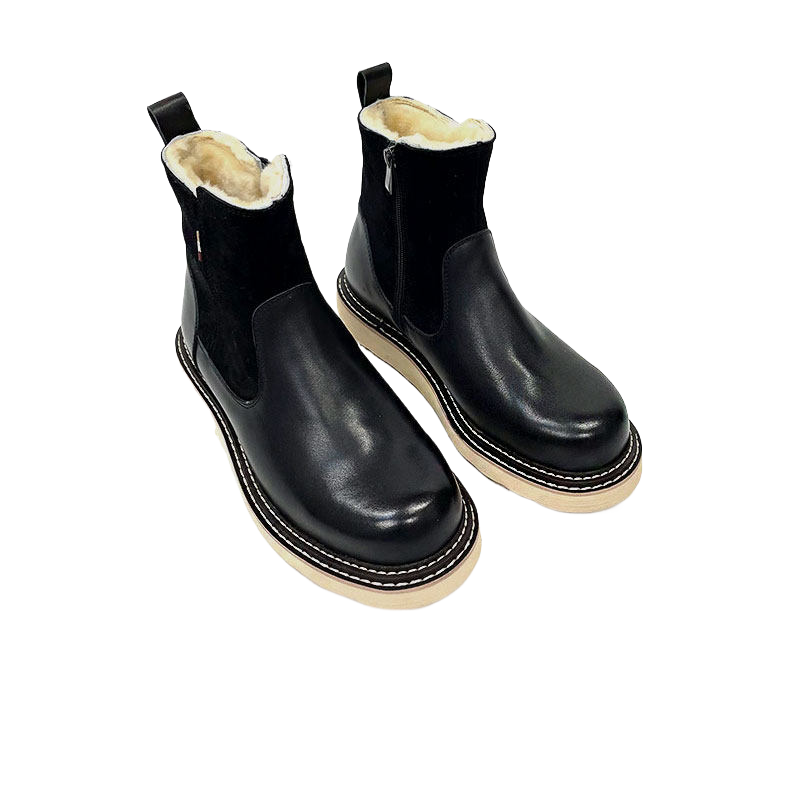 Mens Winter Snow Boots Sheepskin Lined Waterproof