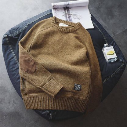 Mens Winter Warm Thickened Pullover Sweater