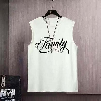 Mens Womens Cotton Sleeveless Undershirt Loose Fit Sports Vest