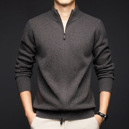 Mens Wool Zip Cardigan Jacket