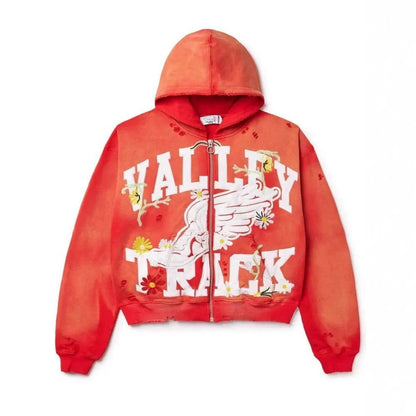 Mens Zip-Up Hooded Sweatshirt with Camouflage Print