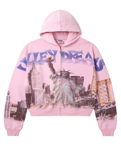 Mens Zip-Up Hooded Sweatshirt with Camouflage Print