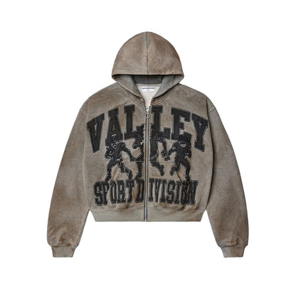 Mens Zip-Up Hooded Sweatshirt with Camouflage Print