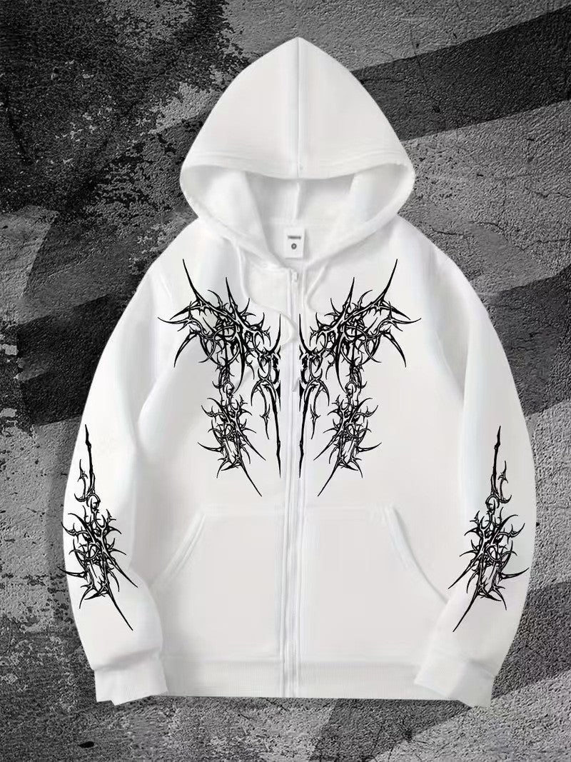 Mens Zipper Hooded Fleece Sweatshirt