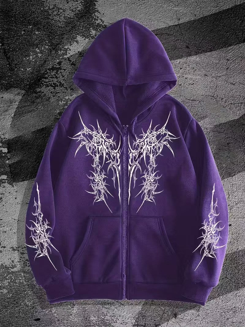 Mens Zipper Hooded Fleece Sweatshirt