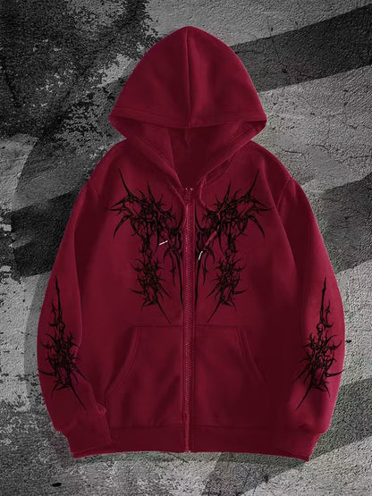 Mens Zipper Hooded Fleece Sweatshirt