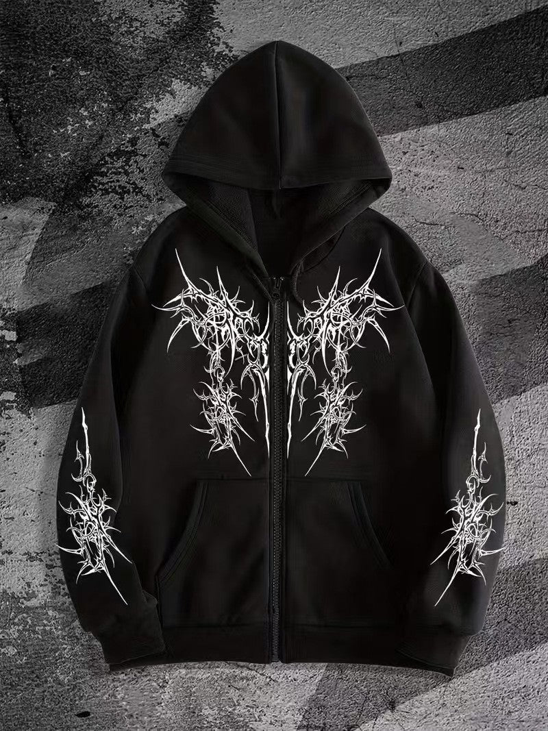 Mens Zipper Hooded Fleece Sweatshirt
