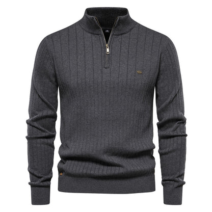 Mens Zipper Knit Sweater