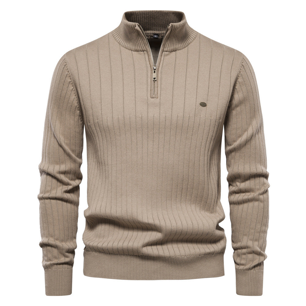 Mens Zipper Knit Sweater