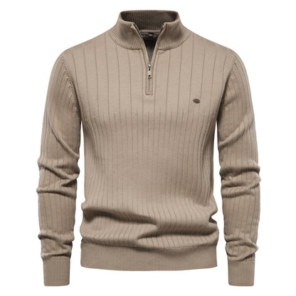 Mens Zipper Knit Sweater