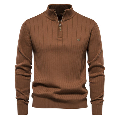 Mens Zipper Knit Sweater