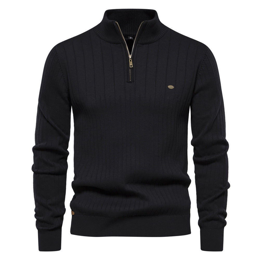 Mens Zipper Knit Sweater