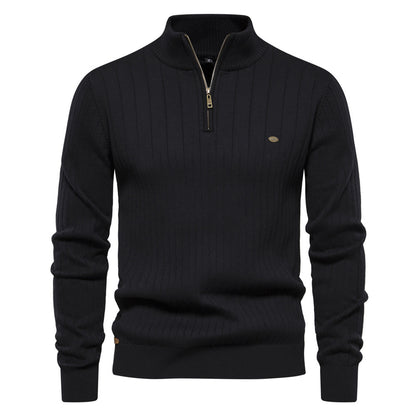 Mens Zipper Knit Sweater