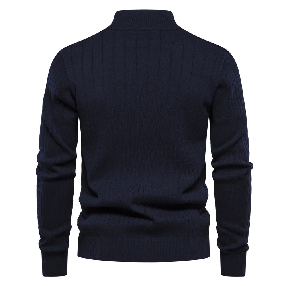 Mens Zipper Knit Sweater