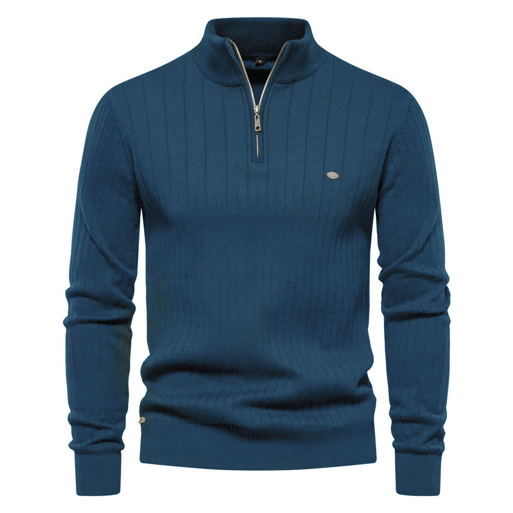 Mens Zipper Knit Sweater