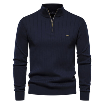 Mens Zipper Knit Sweater