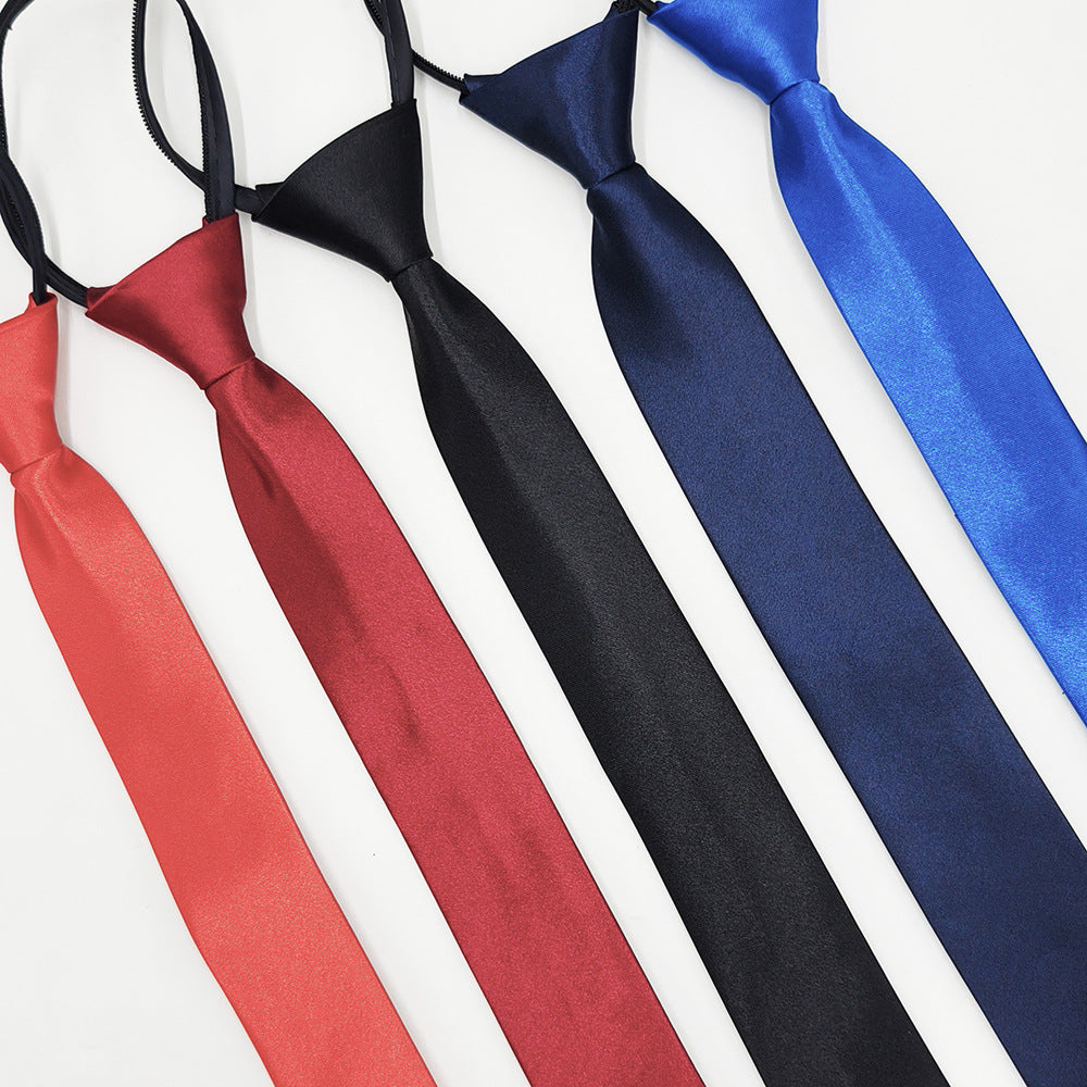 Mens Zipper Tie Satin Formal