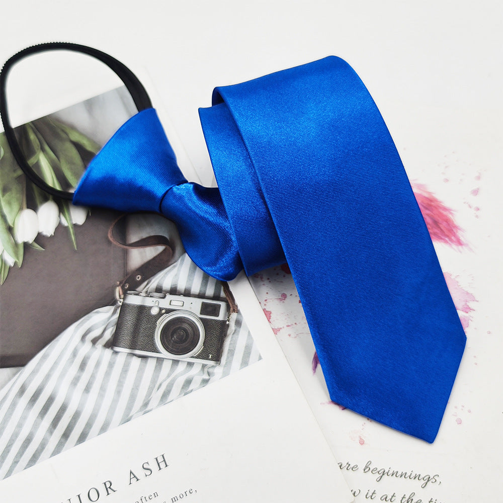 Mens Zipper Tie Satin Formal