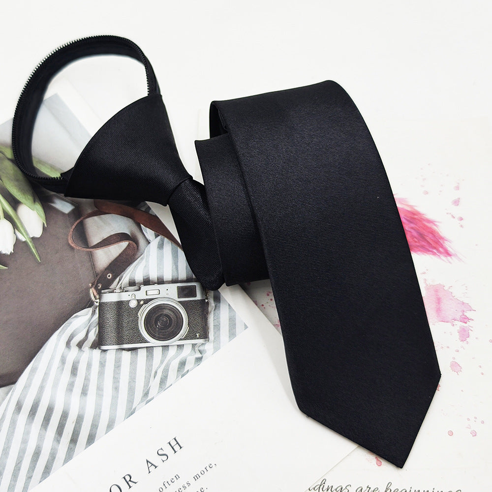Mens Zipper Tie Satin Formal
