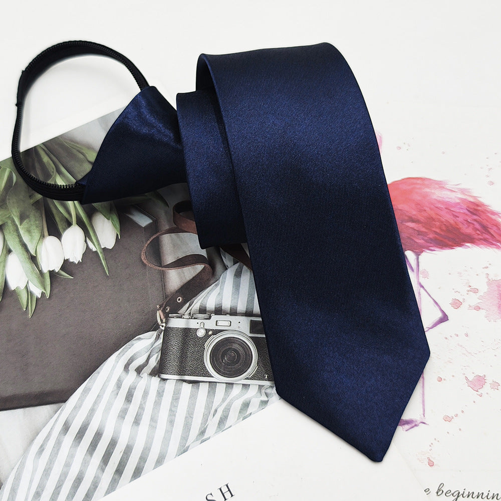 Mens Zipper Tie Satin Formal