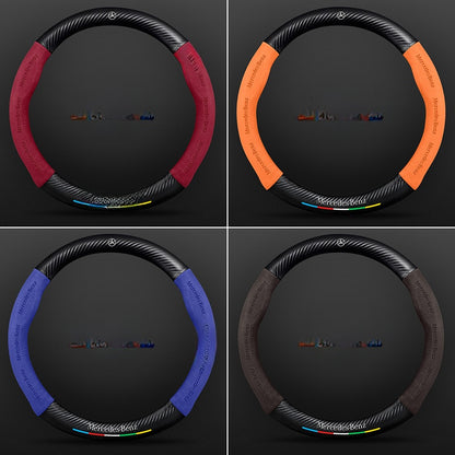Mercedes-Benz Glb Steering Wheel Cover 200/220 Genuine Leather 20-25 Models Suede Carbon Fiber Ultra-Thin Car Handlebar Cover