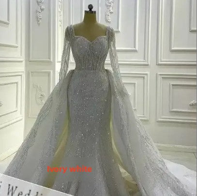 Mermaid Lace Wedding Dress Long Sleeves