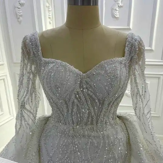 Mermaid Lace Wedding Dress Long Sleeves