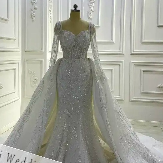 Mermaid Lace Wedding Dress Long Sleeves