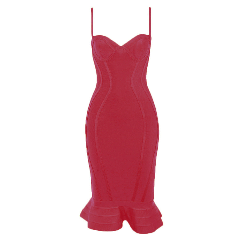 Mermaid tight slip dress bandage dress