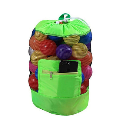 Mesh Beach Toy Storage Bag with Dual Shoulder Straps