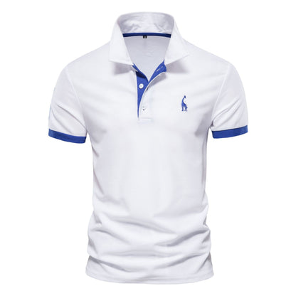 Mesh-collar men's T-shirt