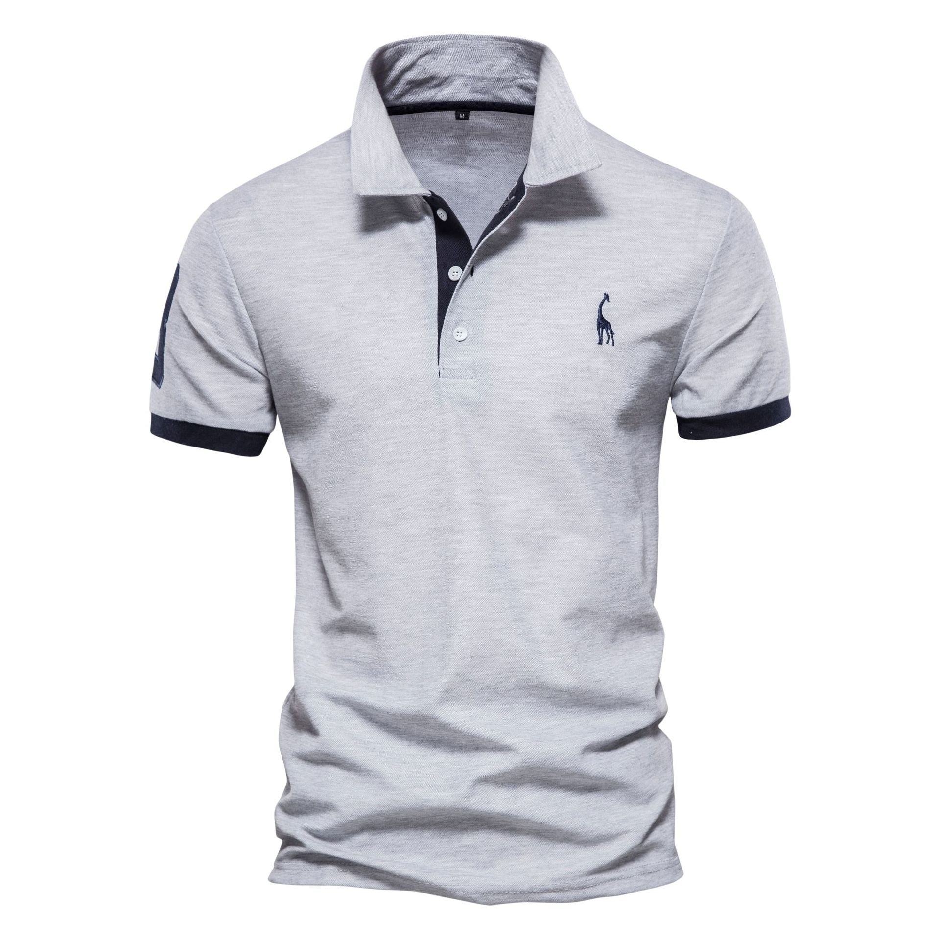 Mesh-collar men's T-shirt