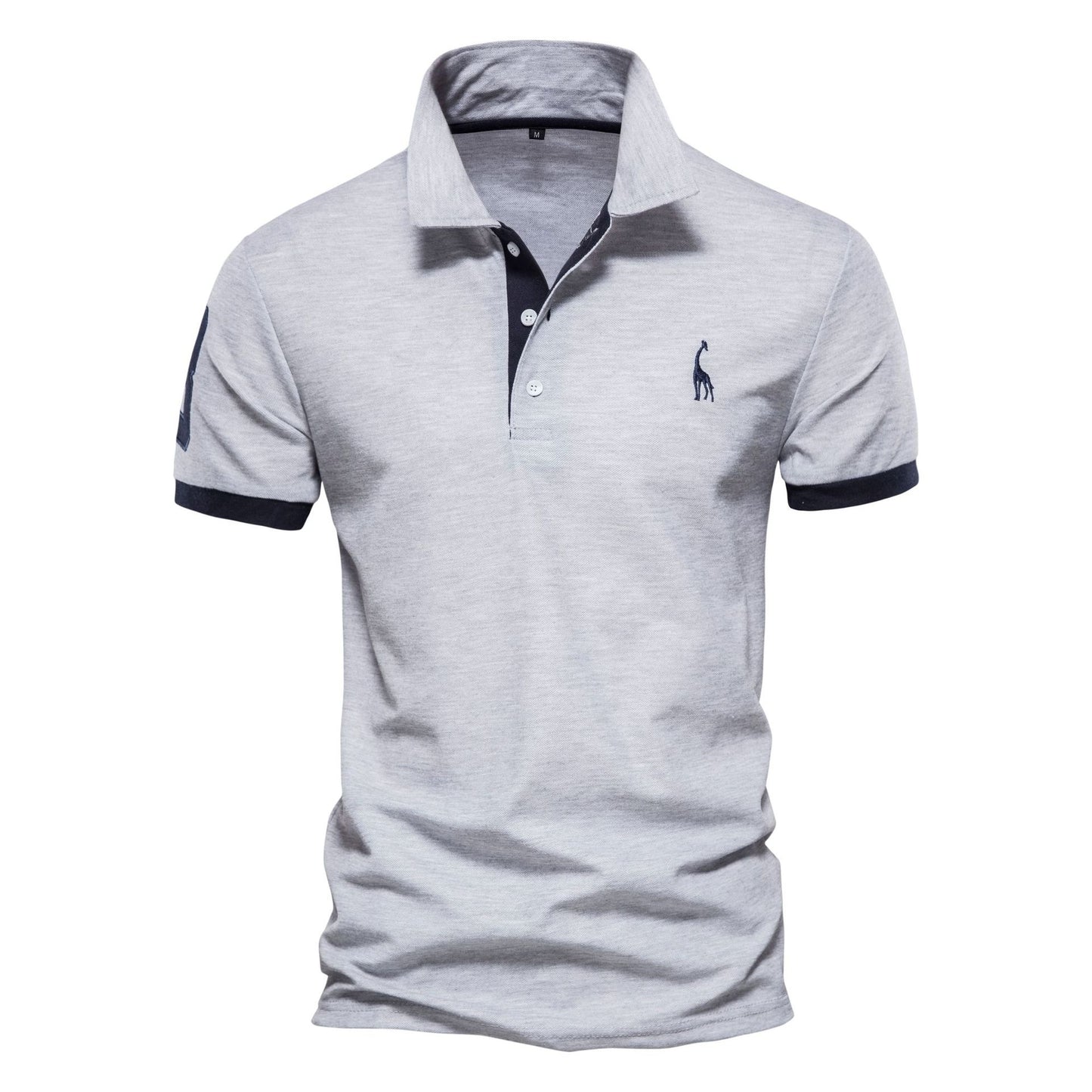 Mesh-collar men's T-shirt