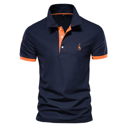 Mesh-collar men's T-shirt