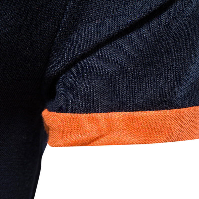 Mesh-collar men's T-shirt