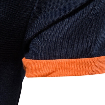 Mesh-collar men's T-shirt