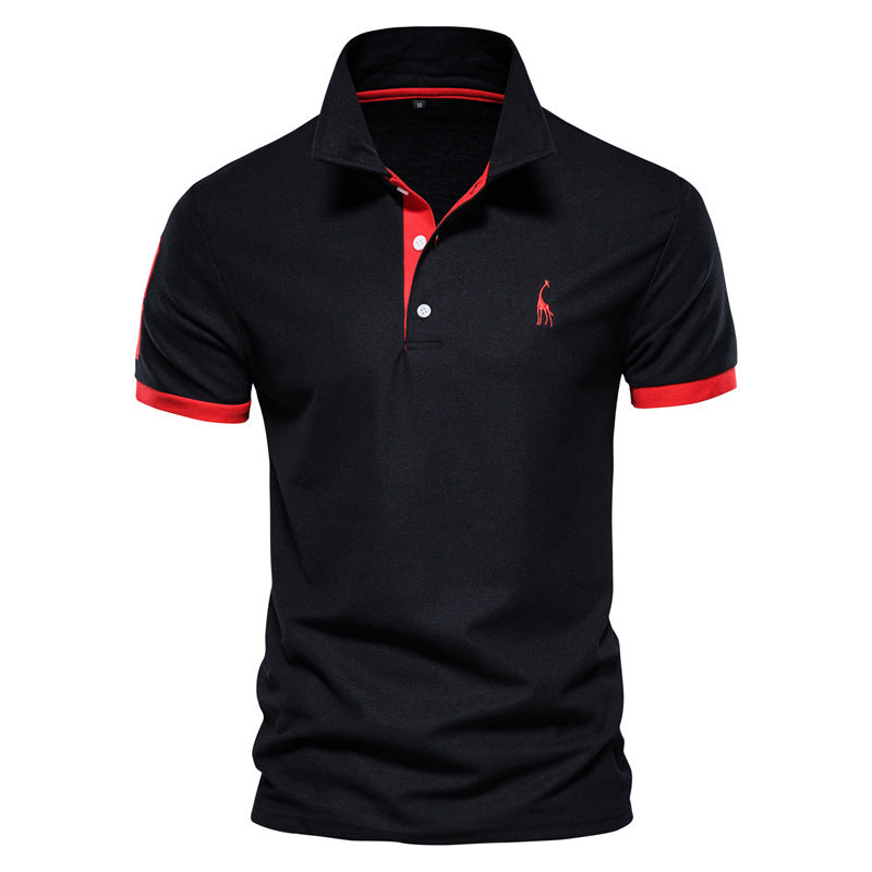 Mesh-collar men's T-shirt