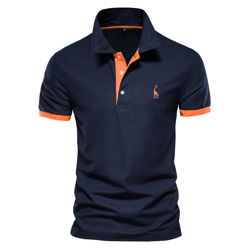Mesh-collar men's T-shirt