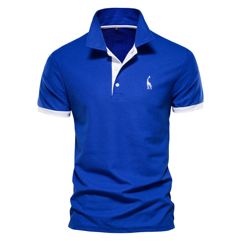 Mesh-collar men's T-shirt