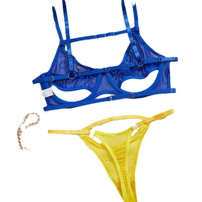 Mesh Contrast Bikini Set