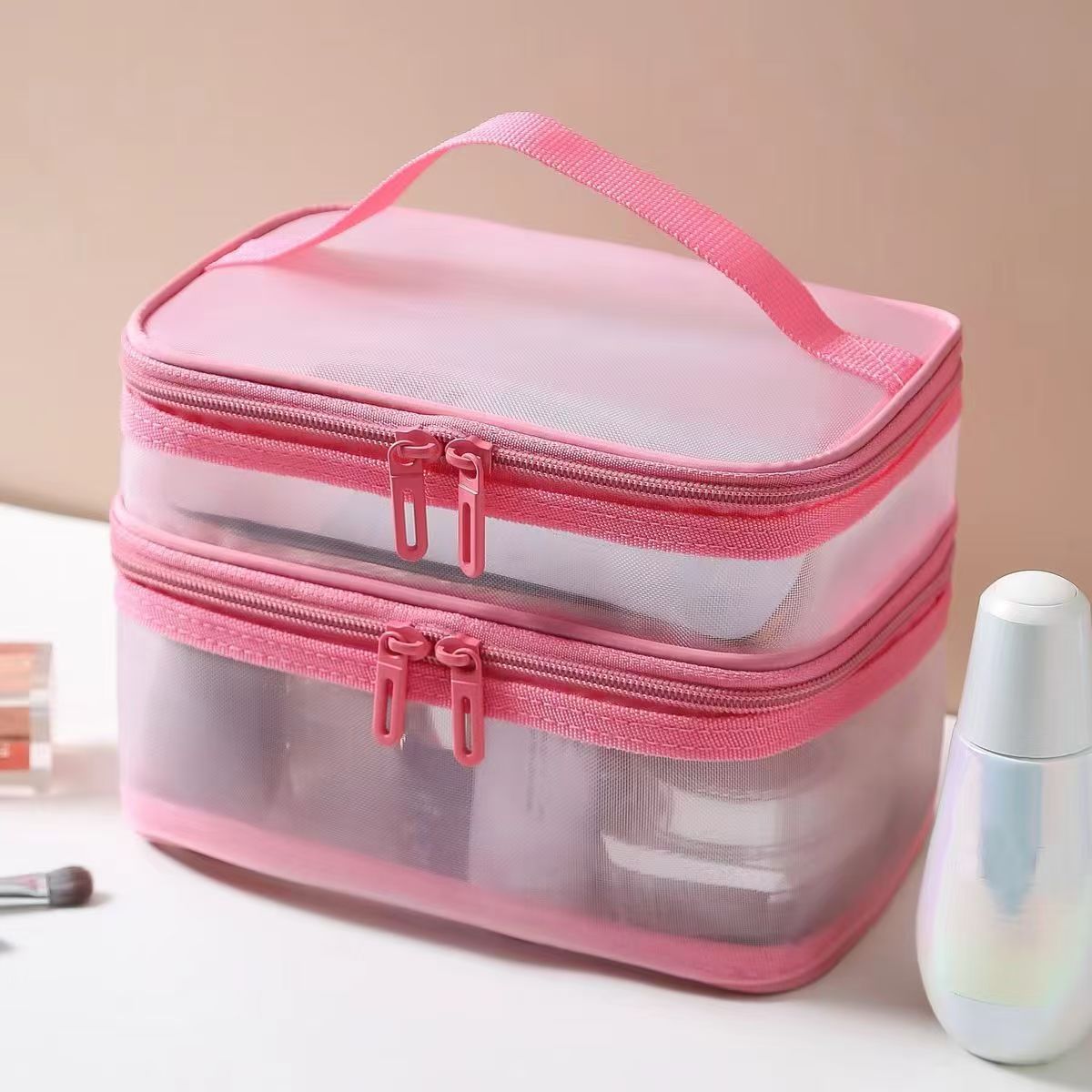 Mesh cosmetic bag