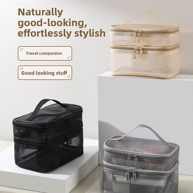 Mesh cosmetic bag
