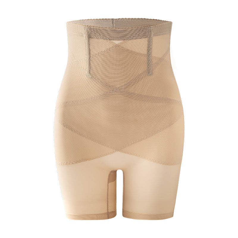 Mesh cross-cut high-waisted underwear